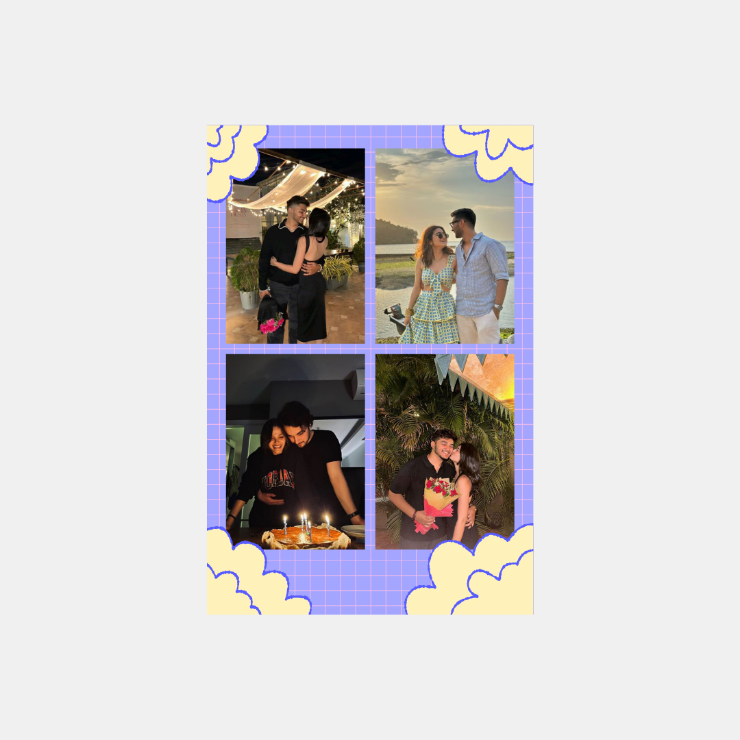Custom Cloud Grid Photo Collage Print (4 Photos)