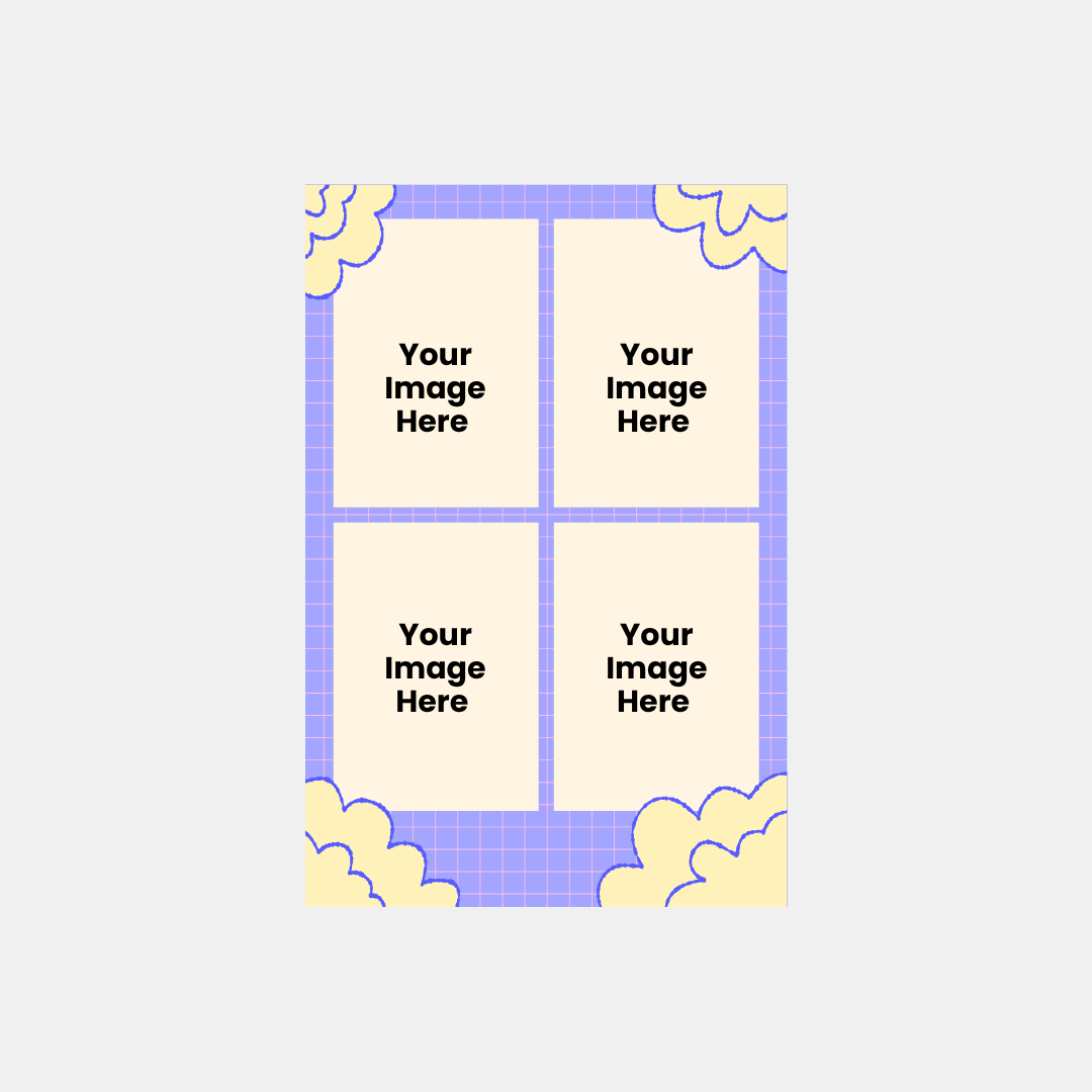 Custom Cloud Grid Photo Collage Print (4 Photos)