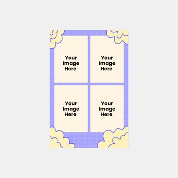 Custom Cloud Grid Photo Collage Print (4 Photos)