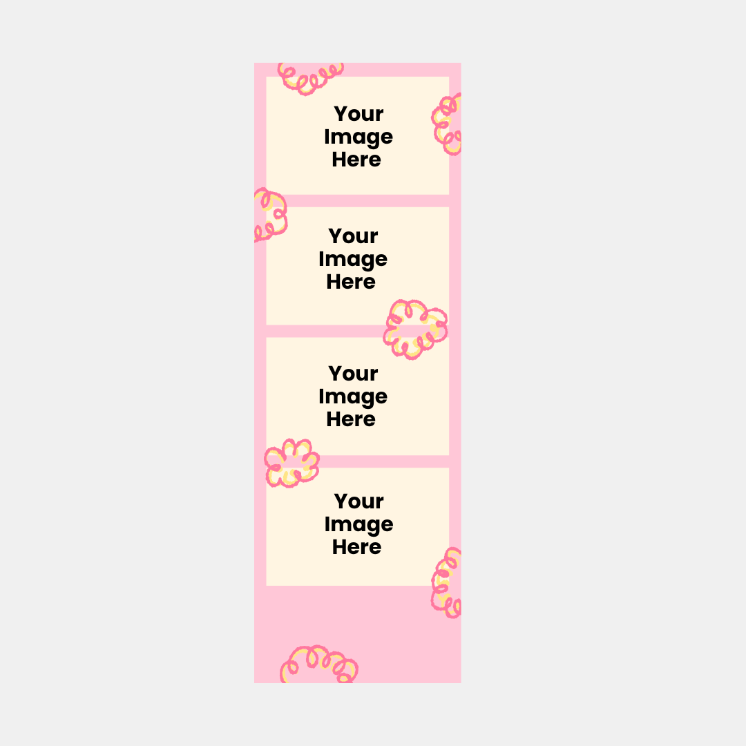 Custom Floral Doodle Film Strip Print (4 Photos)